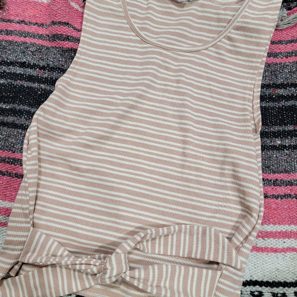 Women's Small Striped Crop Tank